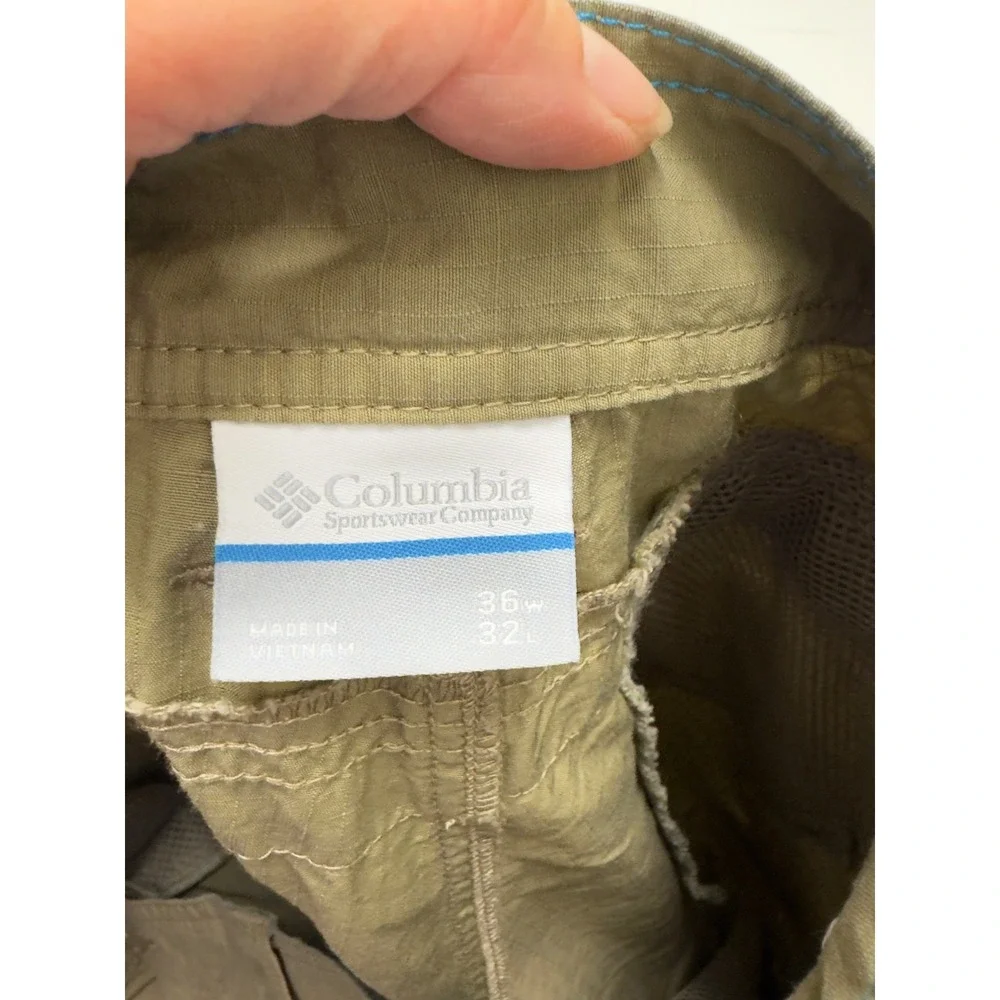 Columbia Cargo Pants Mens 36x32 Khaki Tan  Ripstop Hiking Trousers Gorpcorp